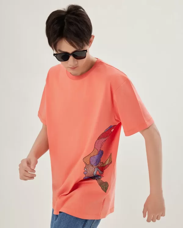 Stoned Side Face Coral Pink