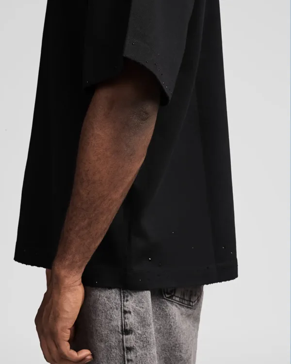 Ribbed Encrusted Black