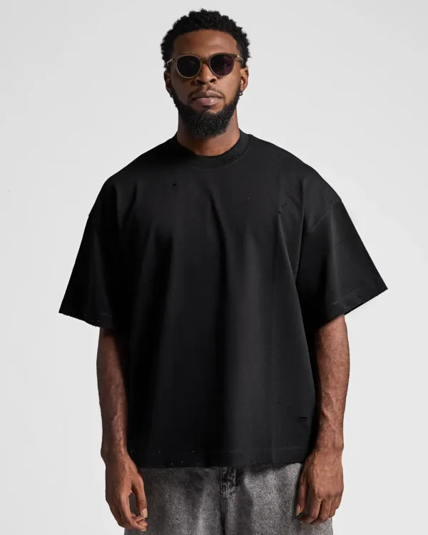 Ribbed Encrusted Black